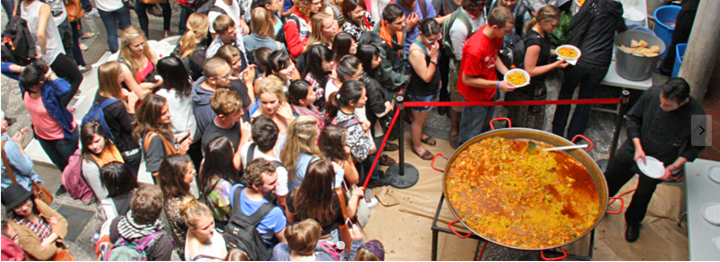 crowd enjoying food festival