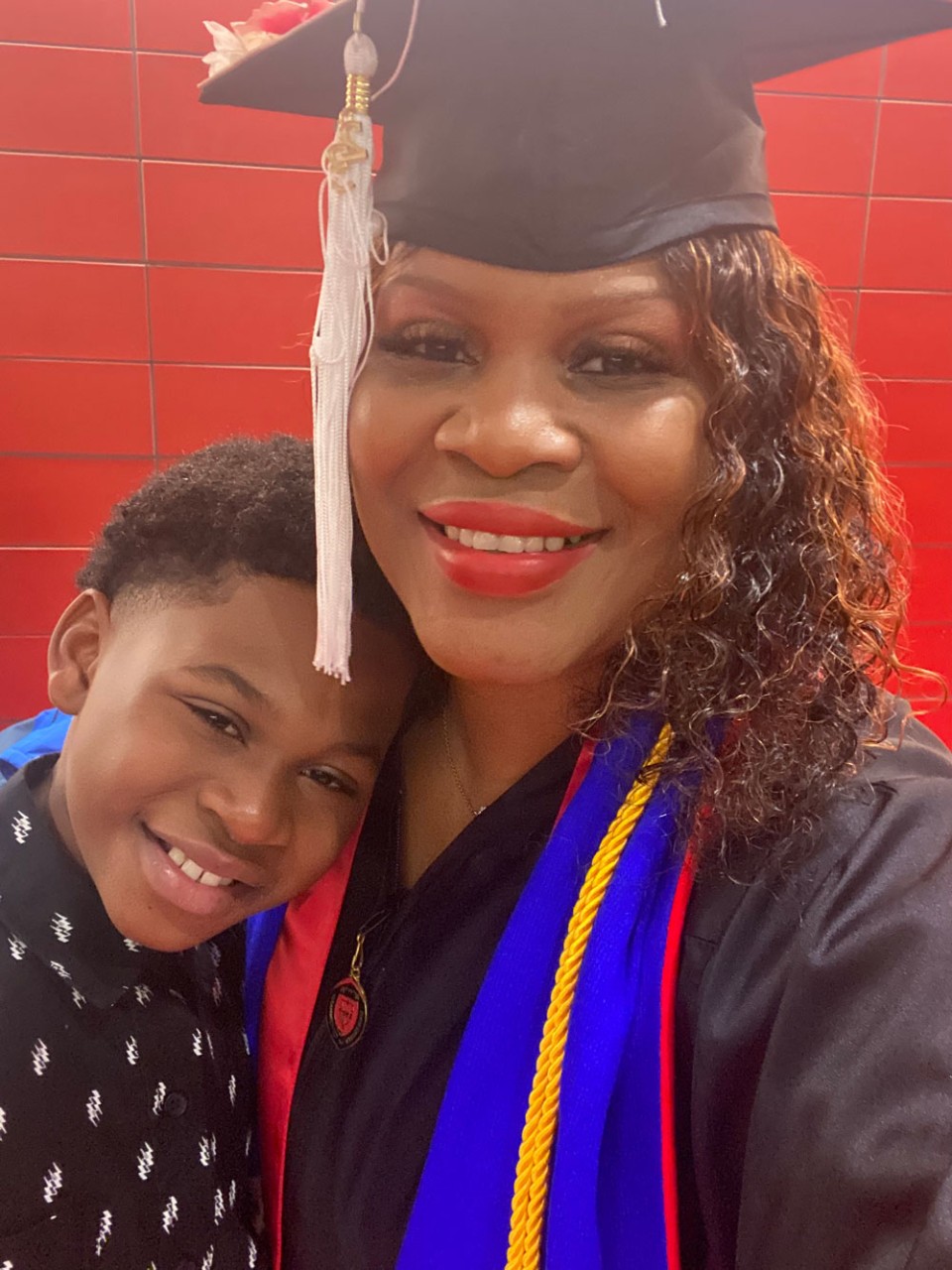 Nadege and her son Kaeden E. James