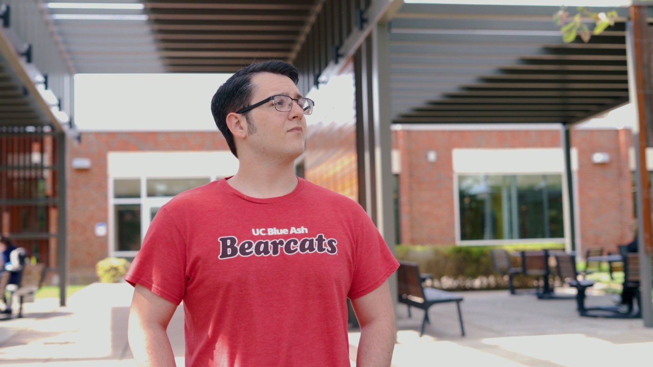 Andrew Nixon outdoors at UC Blue Ash